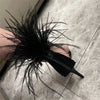 Summer new feather flower silk ribbon sexy open-toe sandals thin high-heeled banquet dress fashionable large-size women's shoes