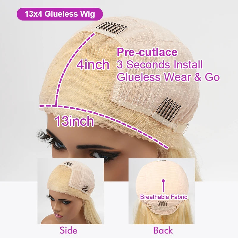 613 Transparente HD-Spitzenfront Echthaarperücke lockig 13x6 Honigblond Deep Wave Full Lace Frontal Perücke Brasilianisch 40 Zoll 250 Dichte