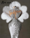 New White Heavy Luxury Evening Dress 2024 Hochzeitskleid With 3D Leaf Design Ladies Dresses For Special Occasions Customized