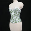 Sexy Women Pink Overbust Corset Crop Top Sweet Lace Patchwork Slim Fit Strapless Bustier Chic Party Summer Clothes Streetwear