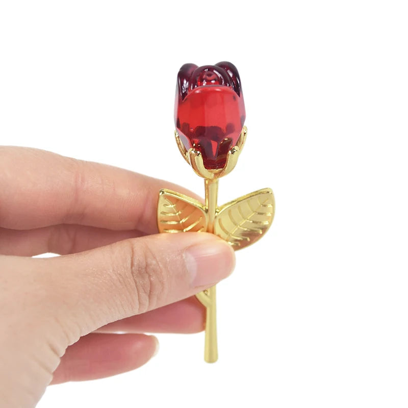 Valentinstag Geschenk Ich liebe dich Kristallbär Künstliche Rosenlehrer Muttertag Hochzeit Geburtstag Party Geschenke für Gäste