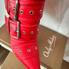 Onlymaker Women Pointed Toe Mid-Calf Boots Buckle Strap Thin High Heel Lady Zipper Female  Stiletto Boots