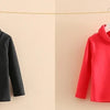 2025 Spring Autumn 2-10 Years Children'S Candy Color Sweet Long Sleeve High Neck Unisex Kids Girl Boy Basic Turtleneck T-Shirt