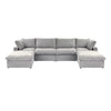 Cloud Modular Sectional Sofa with 2 Storage Ottomans 160.6" Down Filled Comfort U Shaped Sofa Minimalist Wide Deep Seat Couch
