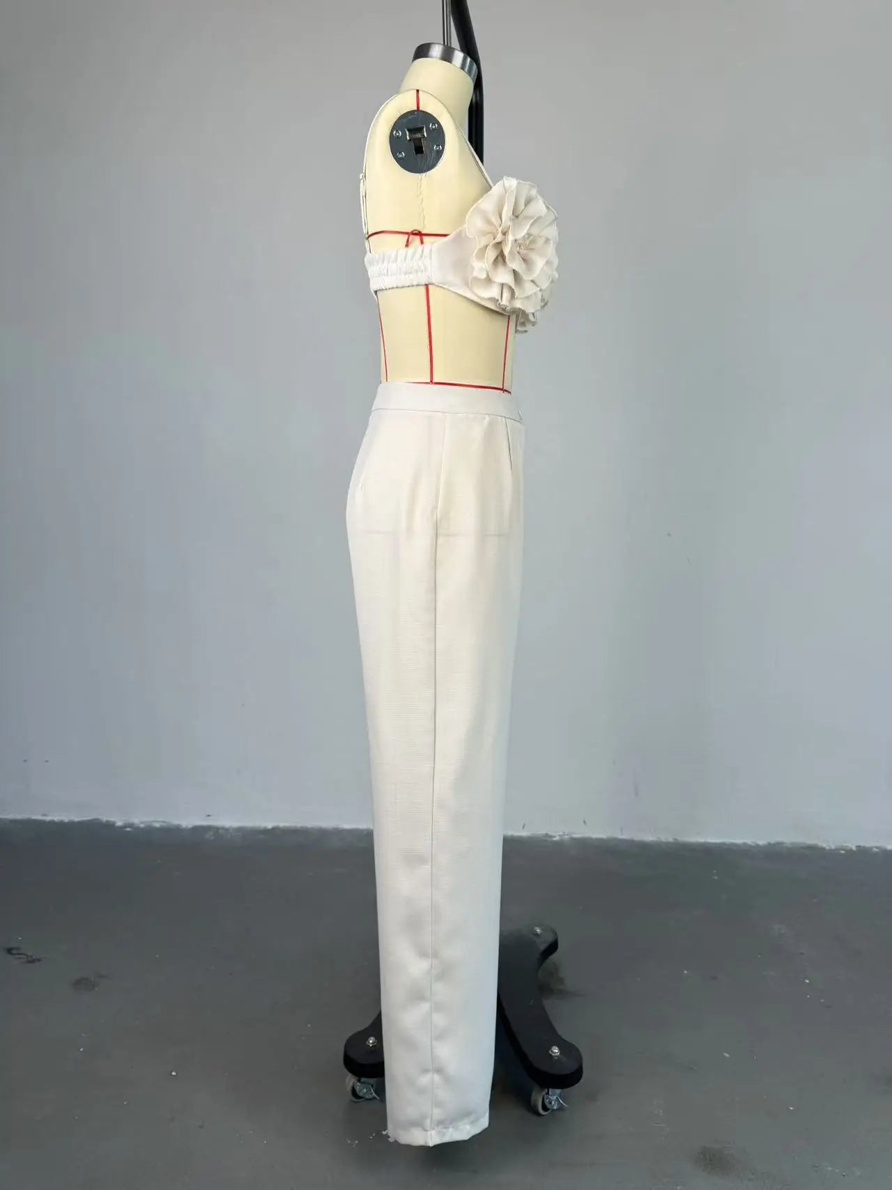 Pants Sets Women Sexy Camisole Top Straight Trousers 2 Piece Suit 3d Flower Backless Spaghetti Strap Tops Summer Outfits 2026