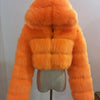 Women Warm Faux Fur Coat Winter Vintage Gradient Jacket Furry Outerwear Jackets Hooded Coats Plus Size Autumn Winter Streetwear