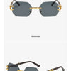 Hexagon Rimless Sunglasses Square Women Retro Men Sun Glasses Brand Designer Eyewear UV400 Shades Oculos Female Gafas
