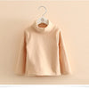 2025 Spring Autumn 2-10 Years Children'S Candy Color Sweet Long Sleeve High Neck Unisex Kids Girl Boy Basic Turtleneck T-Shirt