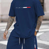Men's Tracksuit 2 Piece O-neck Short Sleeve Shirt Shorts Set Men's Running Suit Plus Size T shirts Man Clothing Summer T-shirt