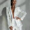2 Pcs Women Suits Set For Custom Made Fashion Sequined Blazer Pant Wedding Tuexdos Formal Evening Party Prom Dress Outfit Jacket