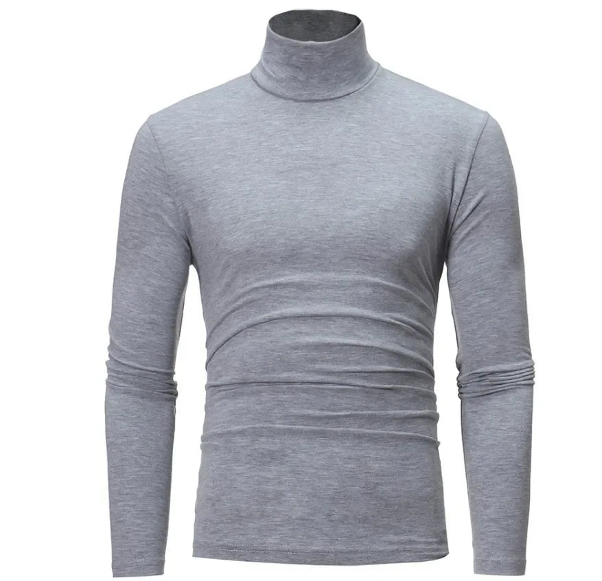 Long Sleeve T-shirt Thermal Underwear Tops Men Winter Clothes Thermal Shirt Autumn Men's Winter Tights High Neck Thin Slim Fit