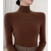 Damen Rollkragen-Basics Kaschmirpullover Herbst Winter Pullover 100% Merinowolle Strickwaren Damen Weicher schmaler Strick Neuer Top