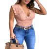 Summer Sexy V Neck Lace Vest Top Women Solid Sleeveless Tank Tops Female Elegant Floral Hollow Out Bodycon Clubwear T Shirt