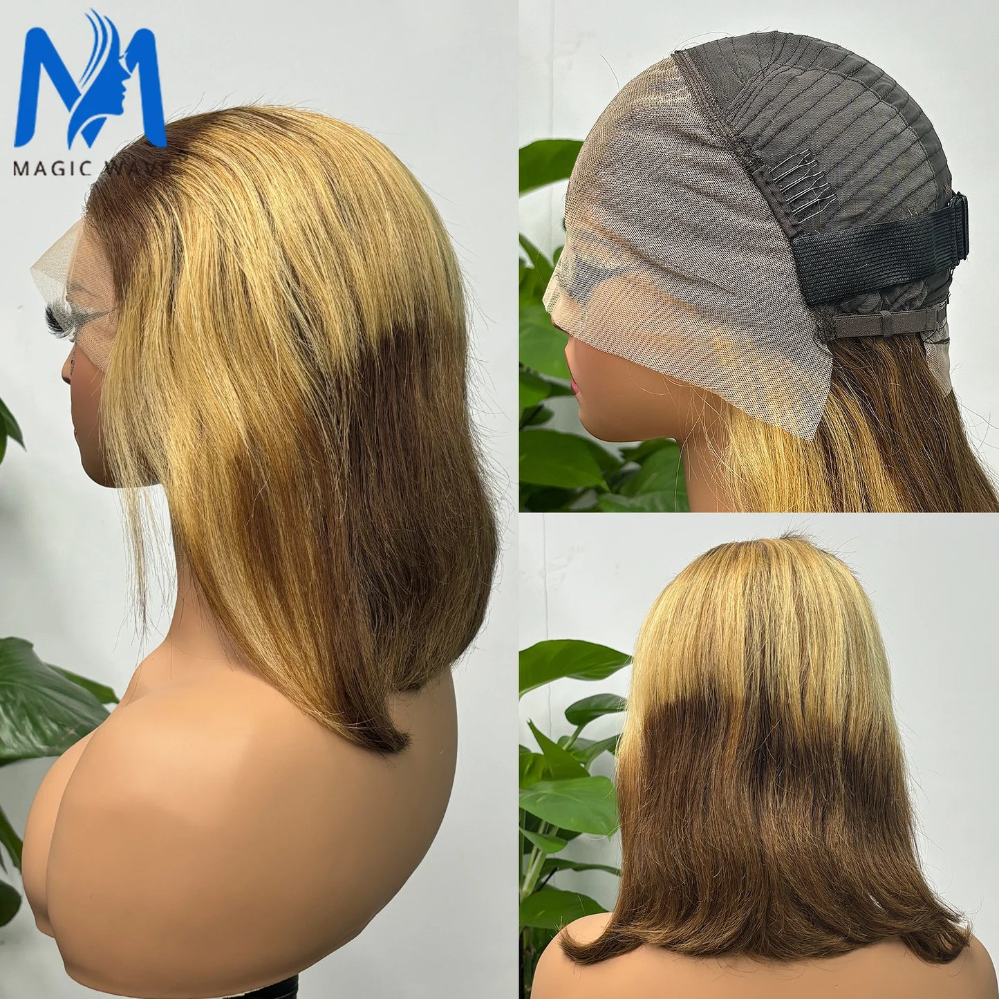 4/30/4 Farbe Echthaar Bob Perücke Glatt 13x4 Lace Front Echthaar Perücken Brasilianische Perücke Kurze Echthaar Bob Perücken Ombre Perücke