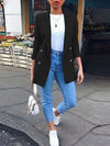 Women Fashion Solid Casual Suit Office Wear Vintage Long Sleeves Coat Spring Autumn Lady Jackets Blazers Jacket Lapel Outerwears