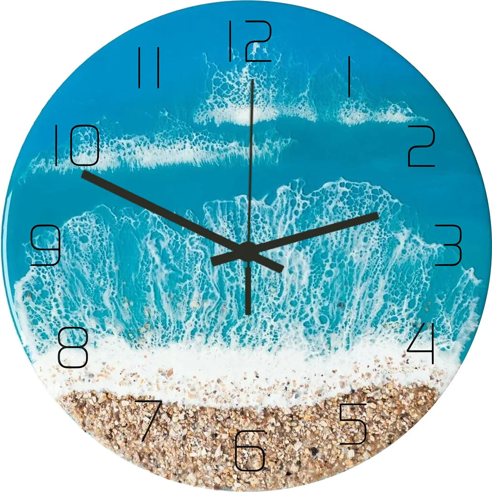 Lustige Frosch Acryl Wanduhr Strand Seestern Schallplatte Marmor Katze Retro Wanddekoration Uhren für Wohnzimmer Schlafzimmer Büro Zuhause