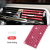 10 Stücke Diamant Auto Klimaanlage Outlet Streifen Bohrer U Form Strass Clip Dekoration Glänzende Kristall Trim Streifen Auto Zubehör