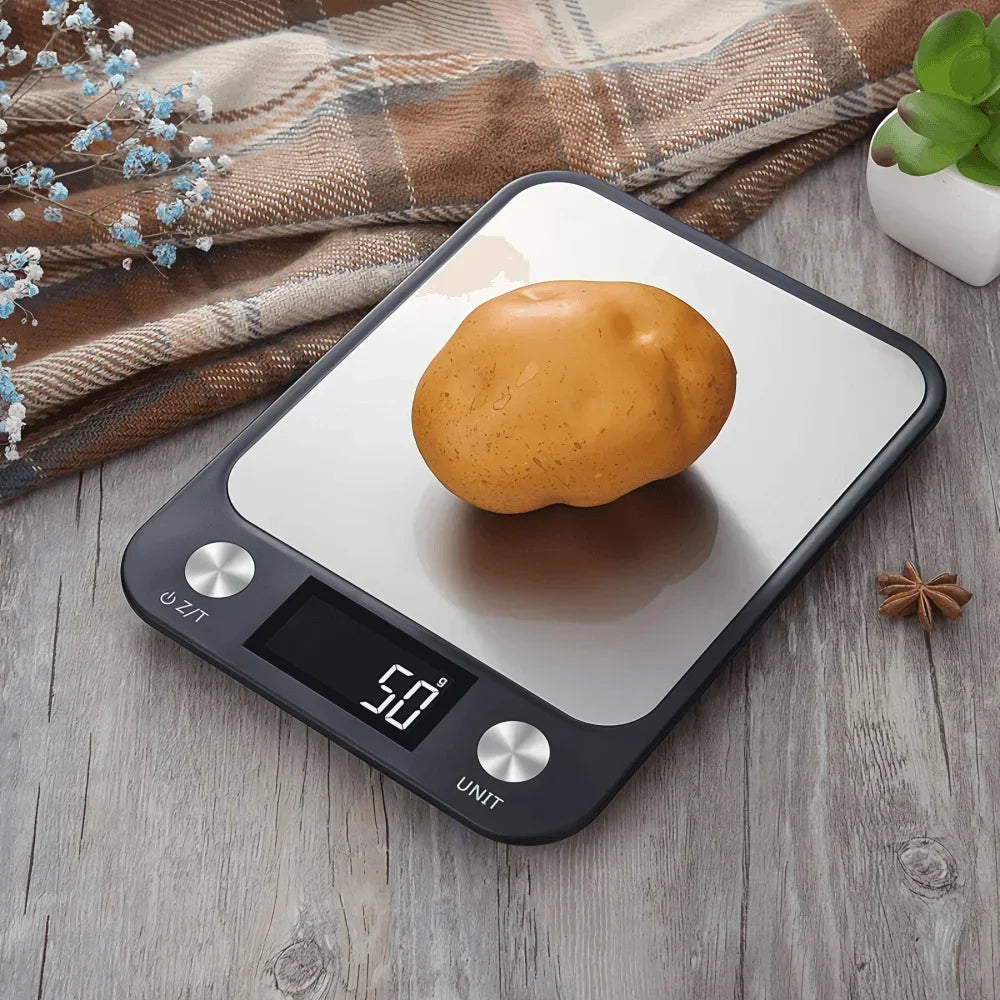 Hd LCD Digital Display Stainless Steel Kitchen Scale,dustproof and Waterproof,automatic Shutdown,unit:g,oz,lb,tl,accuracy 1g