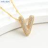 SUNSLL Cubic Zircon A-Z 26 Bubble Letter Necklace 2 Sizes Gold Plated M Chunky Balloon Initials Pendant Women Chain Jewelry 2024