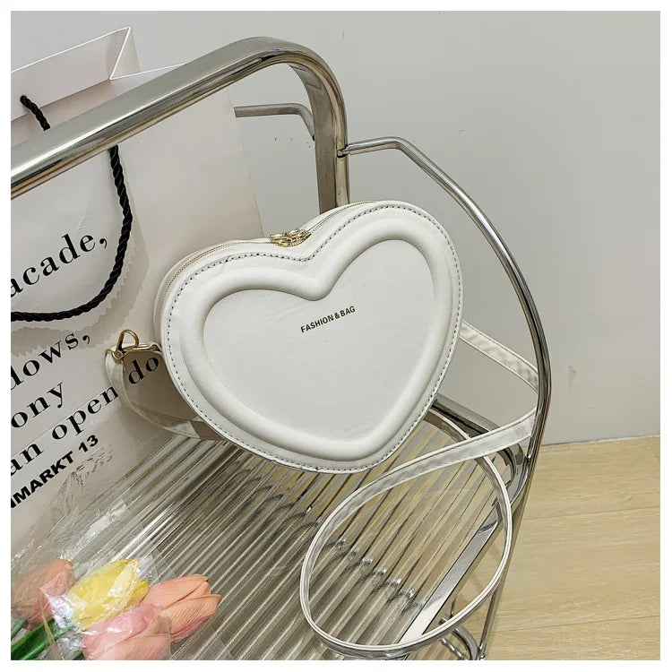 Fashion Heart Shape Crossbody Bags For Women New Solid Pu Leather Shoulder Bag Casual Ladies Handbags Designer Women Bags сумка