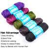 4er-Pack brasilianisches Wollhaar, synthetische Häkelhaarextensions für Frauen, afrikanisches Haargarn zum Flechten von senegalesischen Twists, Kunsthaar