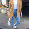 Women Fashion Solid Casual Suit Office Wear Vintage Long Sleeves Coat Spring Autumn Lady Jackets Blazers Jacket Lapel Outerwears