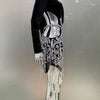 2024 Luxus Diamanten Quasten Sexy Cut-Out Gekerbte Schwarze Minikleid Damen Abendparty Vestido Feiern Club Party Outfit
