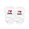 Kiddiezoom 2 Pcs/Lot Four Seasons I love Papa Mama Newborn Boy Girl Bodysuits Soft 100%Cotton Baby onesies Twin Clothes