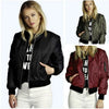Autumn New Short Jackets for Women Vintage High Street O-neck Bomber Jacket Female Fashion Zipper Long Sleeve Coat Woman