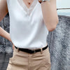 Silk halter V-neck sleeveless bodice Satin vest lace with beautiful back summer jacket with suit top