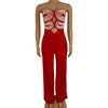 Damen Sommer Trägerloser Jumpsuit Sexy Einteiler Outfits Cut Out Taille Party Jumpsuit Kleidung Damen Langer Rückenfreier Overall