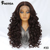 Latisha 13X6 HD Synthetische Spitzenfrontperücke lockig vorgezupfte Lace-Frontal-Perücke mit Pony für Damen, Highlights mit Babyhaar, 24 Zoll