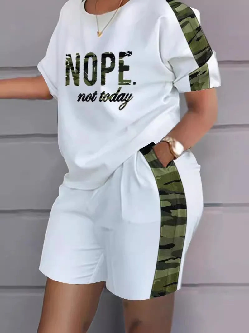 Fashion White 2 Piece Set For Women Long Sleeve Shirt And Shorts Two Piece Suit Women 202 Summer  Casual Home Sets