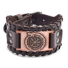New Retro Wide Leather Pirate Compass Bracelet Men's Bracelet Celtic Viking Jewelry Compass Bracelet Accessories Party Gifts