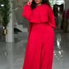 Frühlingskleidung für Damen, 2-teilige Sets Damen-Outfit, Laternenärmel-Anzug mit weiter Hose und Top, High Street Elegante Damen-Sets