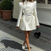 Women's Clothing Luxury Brand Design High-end Blazers Jacket Office Lady Suit Coats White Black Blazer Long-sleeved Top Jacket