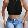Women's Solid Ribbed Crop Tank Top Casual Sleeveless Basic Summer Top Comfortable Fit Fashionable Trendy