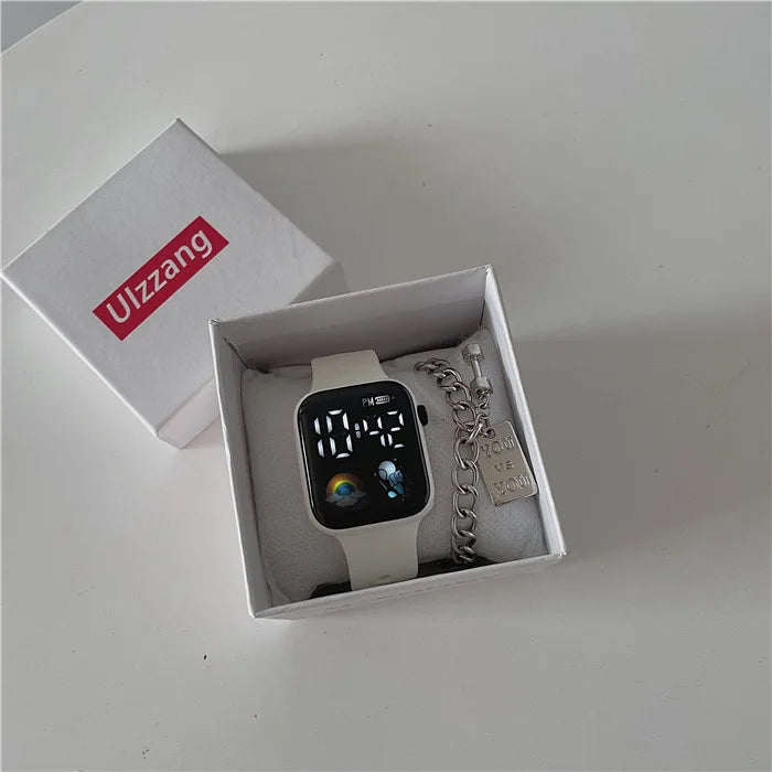 Technological LED Astro Watch for Women and Men Students Ins High Beauty Watches with Simple Fashion and Waterproof Electronics