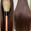 Chocolate Brown Straight 13x4 13x6 Hd Lace Frontal Wig Brazilian Colored T Part Human Hair Wigs For Women Preplucked 30 36 Inch