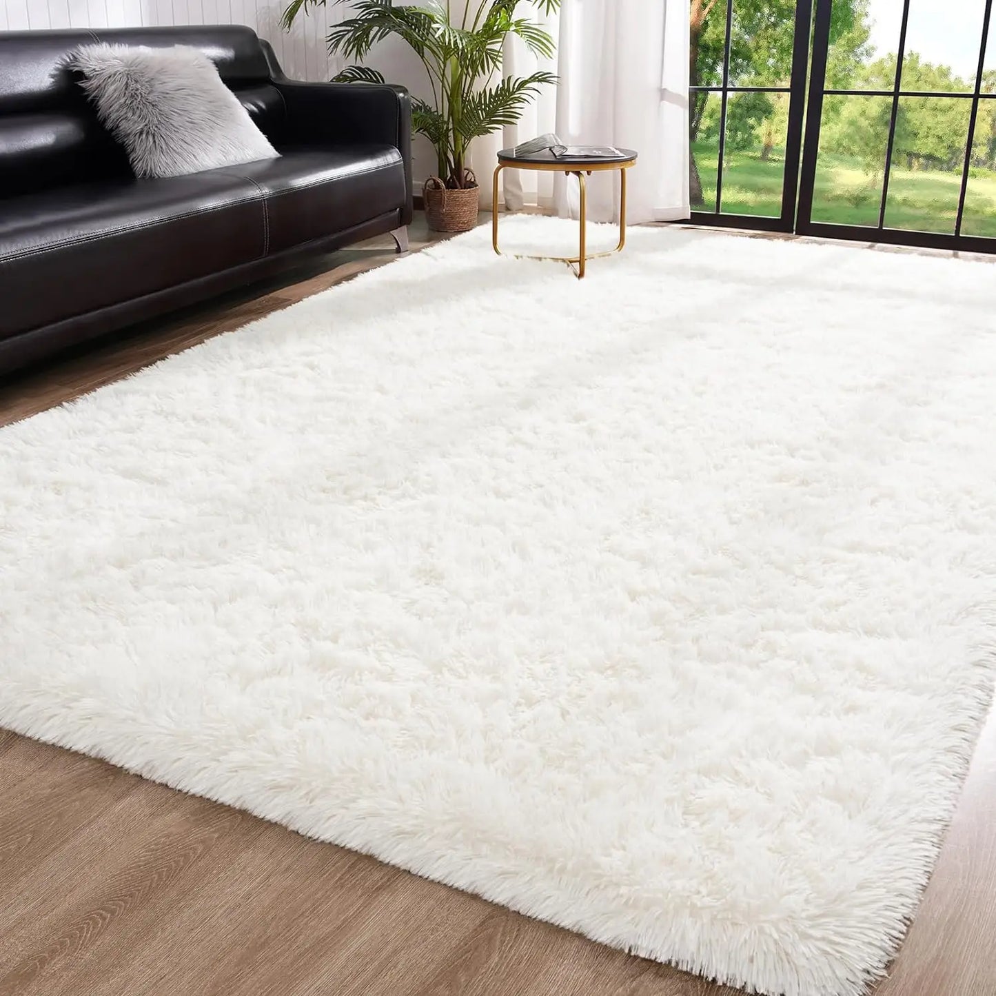 Flauschiger Teppich für das Schlafzimmer, zottelige, flauschige Teppiche für das Schlafzimmer, dicke schwarze Teppiche für das Wohnzimmer, Teppiche für Mädchen und Jungen
