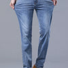 Frühlings Herren Hellblaue Slim Jeans Stylische Lässige Stretch Denim Hose Klassische Chinohose Rauchgrau