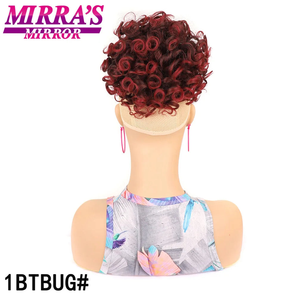 Synthetic Afro Puff Drawstring Ponytail Hair Bun 10 Inch Short Afro Kinkys Curly Afro Bun Extension Hairpieces Large Size