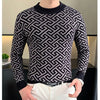 Herbst Winter Samt Strickpullover Herren Langarm Rundhalspullover Slim Fit Business Freizeit Strickwaren Tops Herrenbekleidung