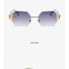 Small Frame Hexagon Rimless Sunglasses Men Retro Frameless Sun Glasses for Women 2024 Luxury Brand Square Eyewear UV400 Shades