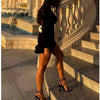 Elegantes Damen Luxus Aushöhlen Rote Schleife Freizeit Minikleid Schleife Abendparty Formelle Kurze Kleider Neu Schwarz Weiß Kleider Street