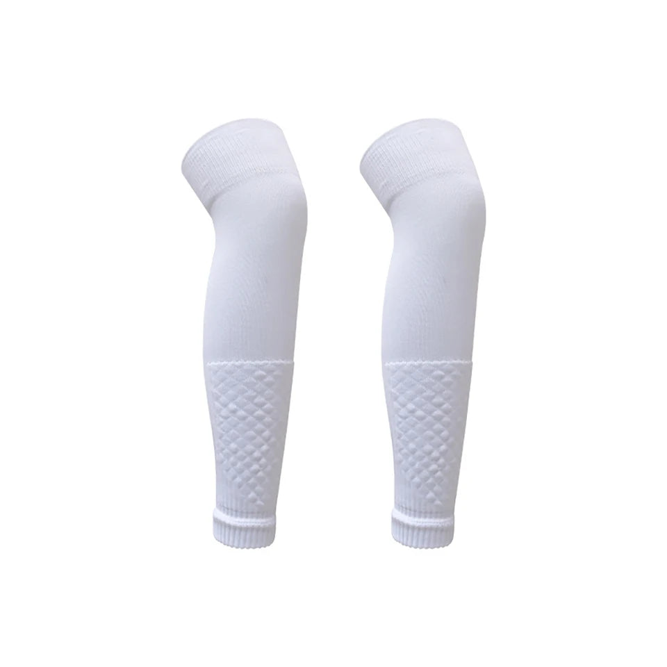 Loogdeel Adult Leg Warmers Elastic Soccer Shin Guard Calf Socks Over Knee Men Sports Compression Protection Long Sleeve Training