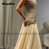 Angelika Exquisite A-line Evening Dresses for Women Rhinestones Pleated Bow Graduation Party Gowns Vestido de Gala Customized