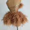 Ensemble haut et jupe sexy en dentelle, robe rose tendance, fête d'anniversaire, club dragqueen 303, performance  Y001