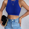 Women's Solid Ribbed Crop Tank Top Casual Sleeveless Basic Summer Top Comfortable Fit Fashionable Trendy