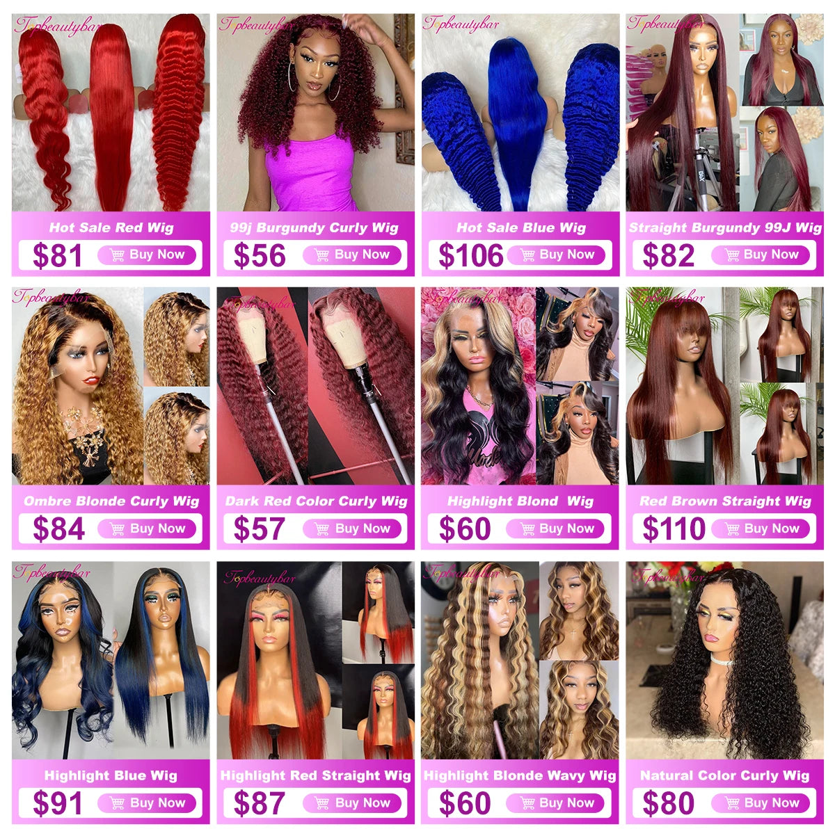 Rot und Blond Farbe Peruanische 13X4 Lace Front Echthaarperücken für Frauen Pre-Plucked 180% Remy Wavy Rot Highlight Farbe Perücken
